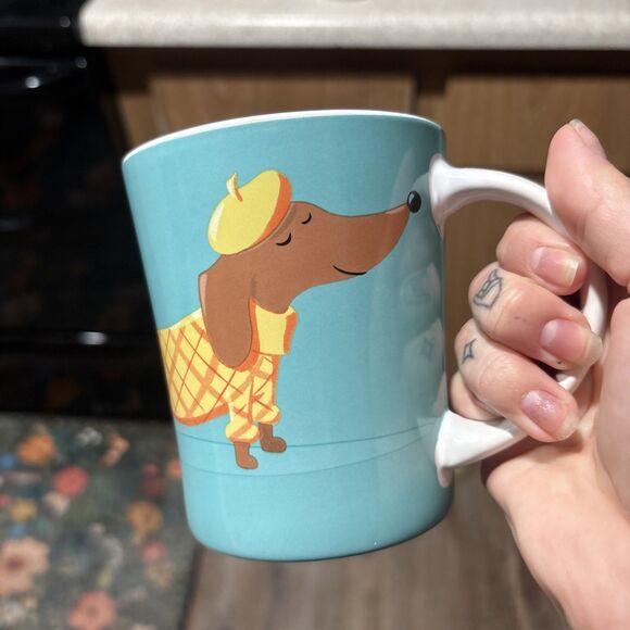 “Life Happens. Coffee Helps.” Dachshund Mug - Picture 2 of 5